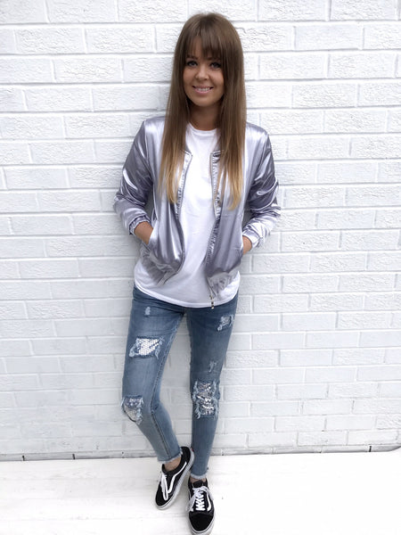 Jeans with sequin new arrivals patches
