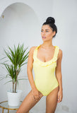 Yellow frilled swimsuit - ADULT