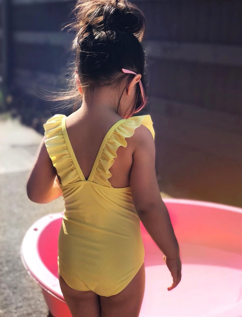 Yellow frilled swimsuit - CHILD