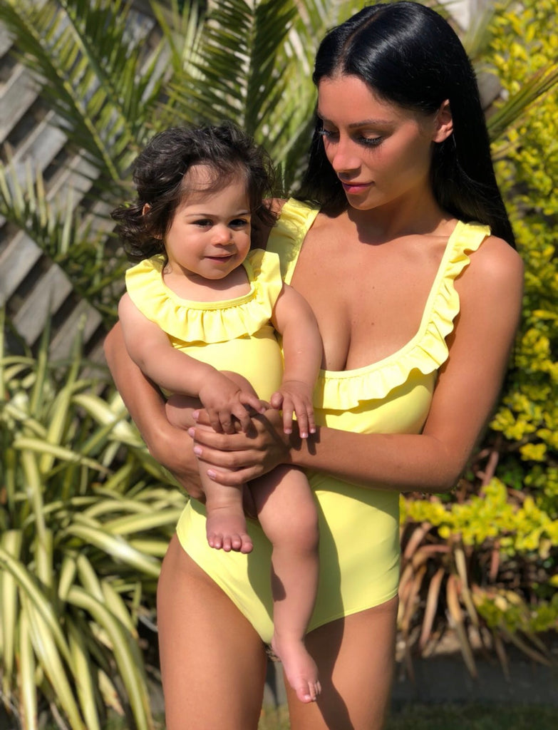 Yellow frilled swimsuit - ADULT
