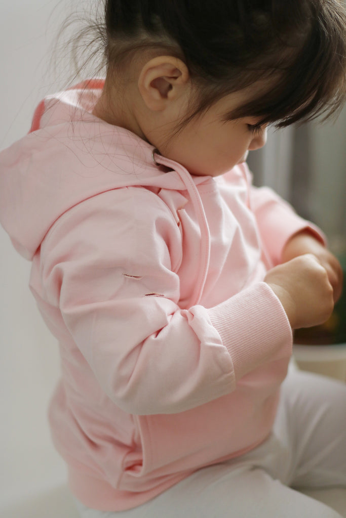 Distressed pink hoodie - CHILD