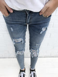 Sequin patch jeans - ADULT