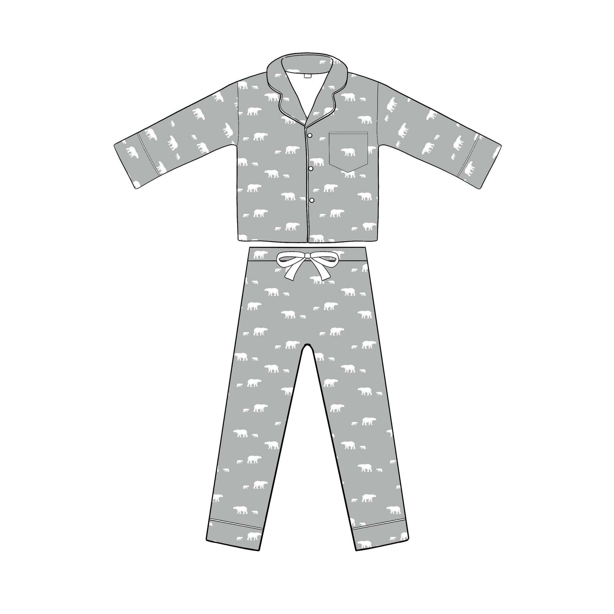 POLAR BEAR pyjamas (jersey material) - ADULT