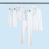 WHITE & BLUE satin pyjamas - UNISEX
