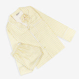 YELLOW & WHITE stripe satin pyjamas - ADULT