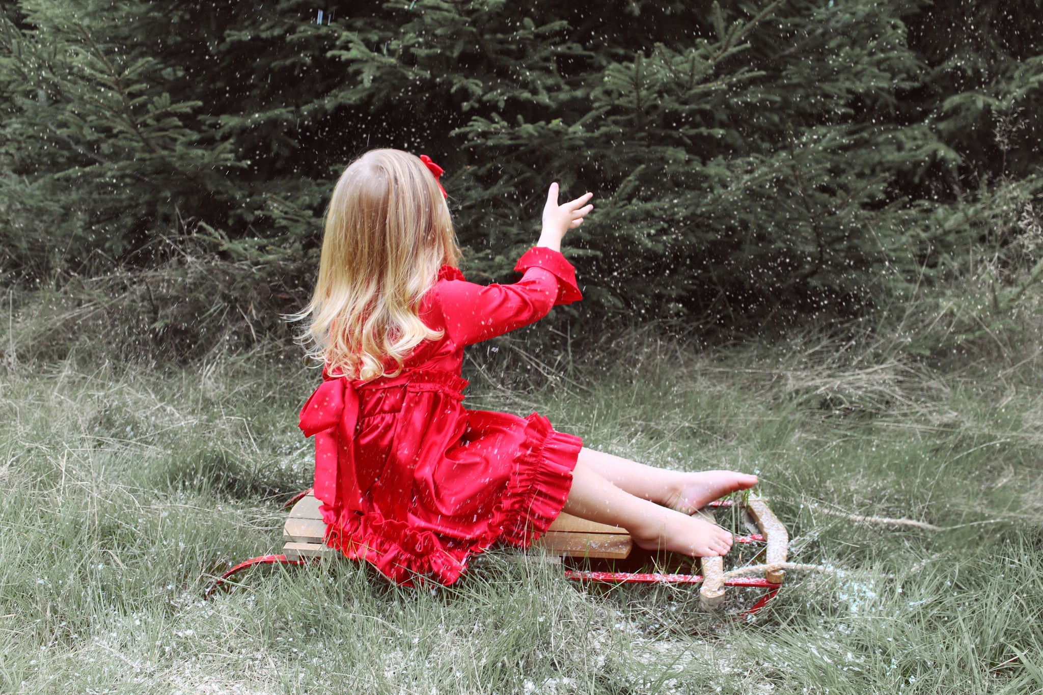 RUBY RED satin frilled nightgown - GIRL